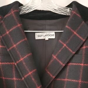 Guy Laroche Women's Black and Red Plaid Blazer